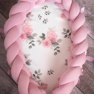 Flettet Babynest 2i1 Magic Bloom - Dirty Rose