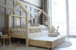 Pioli Plus Haus Bett 190x90 - Naturholz (Schnelle Lieferung)