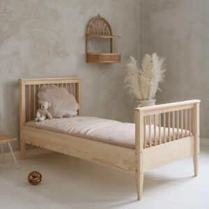 Boho Enkeltseng 190x90cm - Naturlig Træ (Hurtig Levering)